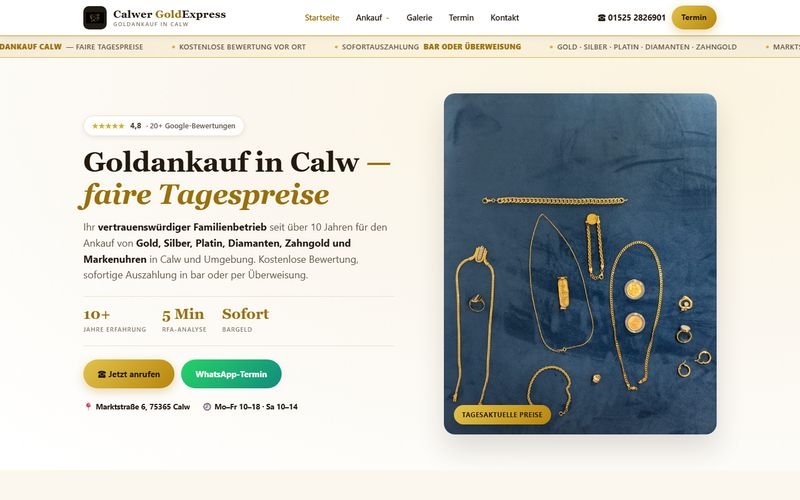 Calwer Gold Express — إعادة إطلاق موقع شراء الذهب من BlackCarrot Tech